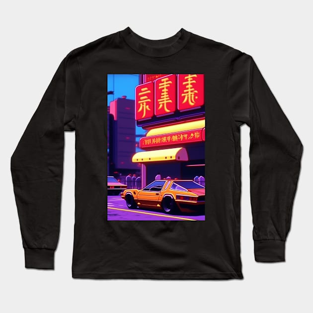 Anime city Vintage style Long Sleeve T-Shirt by Nasromaystro